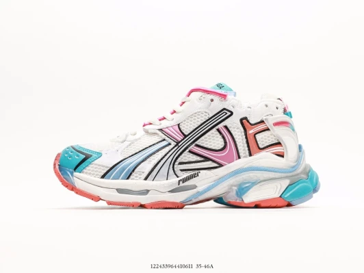 Balenciaga Runner Sneakers White Pink Blue