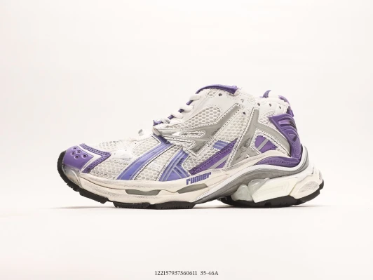 Balenciaga Runner Sneakers White Purple Mesh
