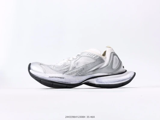 Balenciaga Runner Trainers White Silver Mesh