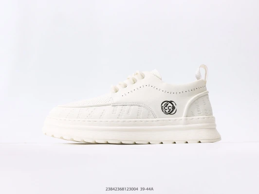 ECCO Casual Shoes White Leather Perforated Lace-up AO4971-002