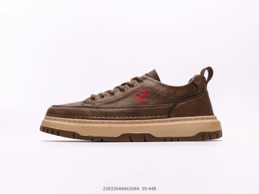 ECCO Sneakers Brown Leather Lace-Up Round Toe