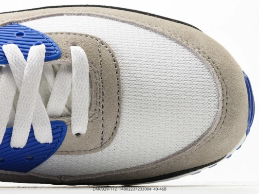 Nike Air Max 90 Sneakers White Grey Blue Leather Suede DM0029