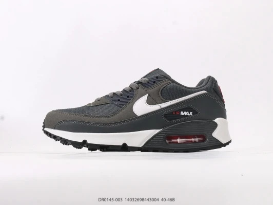 Nike Air Max 90 Dark Grey White Suede & Mesh Sneakers DR0145-003