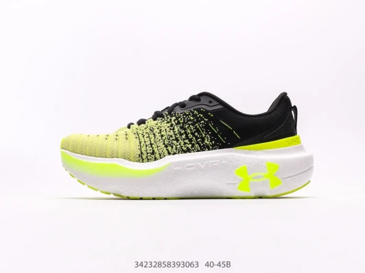 Under Armour Running Shoes Neon Yellow Black Knit Mesh DM1602-121 Under Armour Running Shoes Neon Yellow Black Knit Mesh DM1602-121