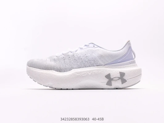 Under Armour Running Shoes White Knit Lace-Up Low Top KK1888-012