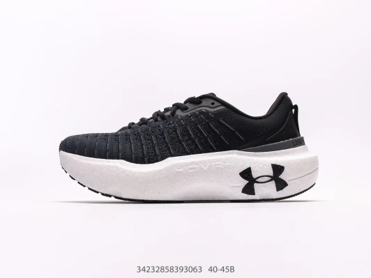 Under Armour Running Shoes Black White Knit CS1688-121