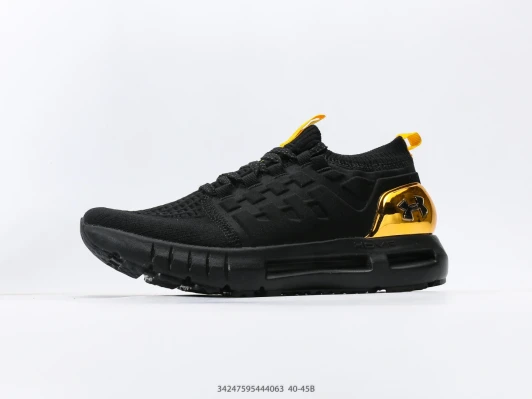 Under Armour Running Shoes Black Gold Knit Sock-Like Fit