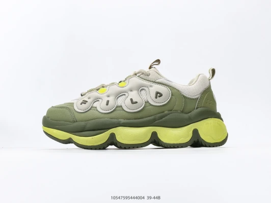 Fila Chunky Sneakers Green Yellow Leather Suede HF2014-100