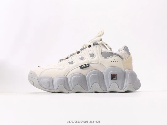 Fila Chunky Sneakers Cream Suede Mesh Sculpted Sole