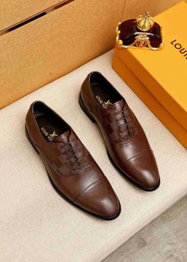 Louis Vuitton Oxford Shoes Brown Leather Cap Toe