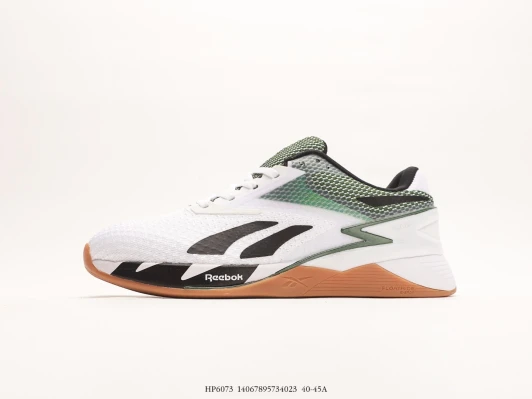 Reebok White/Green Training Shoes Rubber Sole