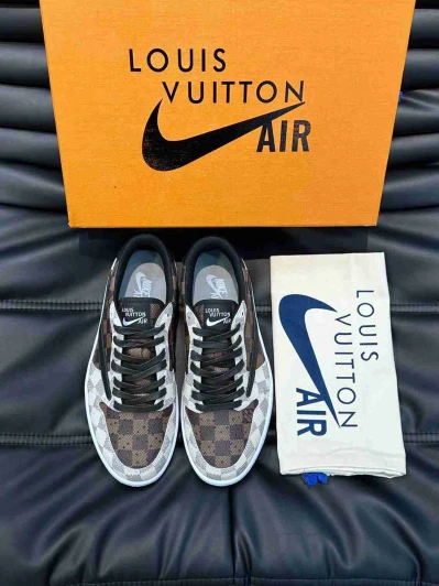 Louis Vuitton Air Low Top Sneakers Brown White Checkered