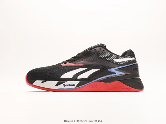 Reebok Running Shoes Black White Red Mesh FZ3055-003
