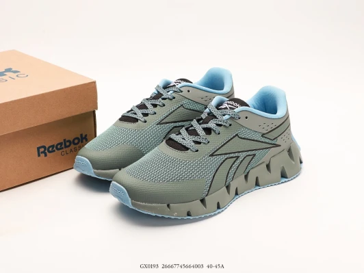 Reebok Zig Kinetica II Grey Blue Mesh Running Shoes FD4319-101