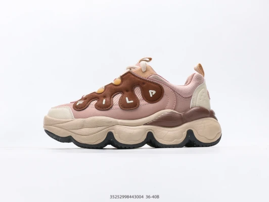 Fila Chunky Sneakers Pink Brown Suede Leather DV3464-002