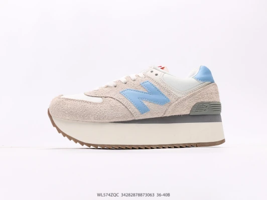 New Balance Platform Sneakers Cream Blue Suede