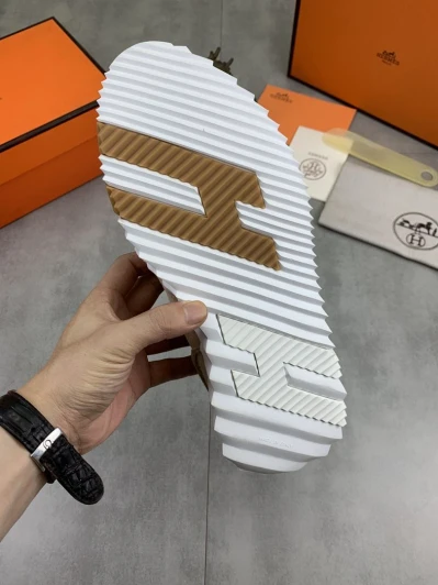 Hermes Sneakers Beige Suede Lace-Up Chunky Sole
