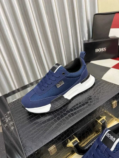 Hugo Boss BOSS Sneakers Blue Suede Mesh Chunky Sole