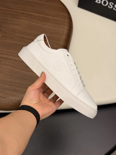 Boss Suede Sneakers Black White Sole Men's