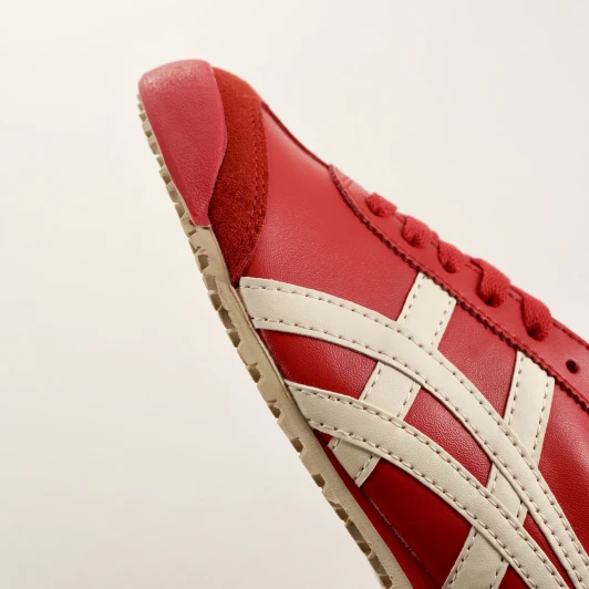 Onitsuka Tiger Mexico 66 Red Cream Leather Suede Low Top Sneakers