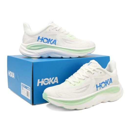 Hoka Running Shoes White Mint Green Mesh