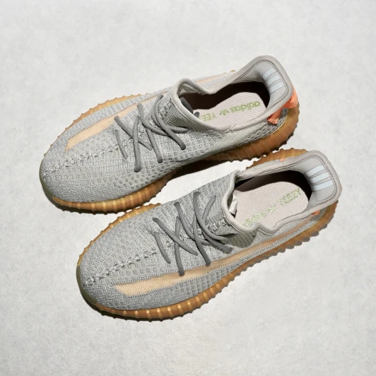 Adidas Yeezy Boost 350 V2 True Form Grey Orange Knit Sneakers EG7492