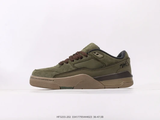 Jordan Flight Sneakers Olive Green Suede Leather Low Top HF3255
