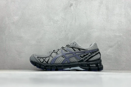 Asics Running Shoes Grey Purple Synthetic Mesh 1203A388