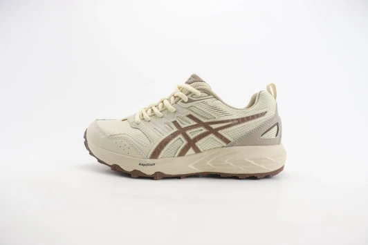 Asics Trail Running Shoes Beige Synthetic Mesh