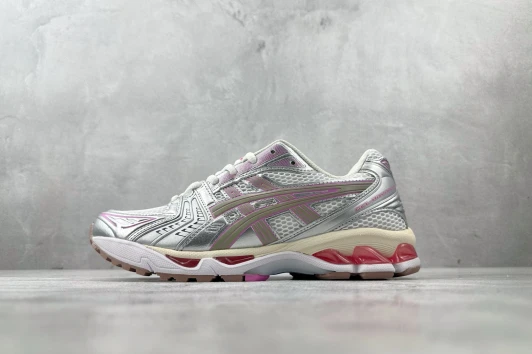 Asics Running Shoes Silver Pink Mesh Low Top Lace-Up 1203A667