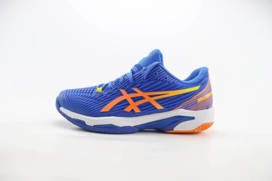Asics Tennis Shoes Blue Orange Synthetic Mesh