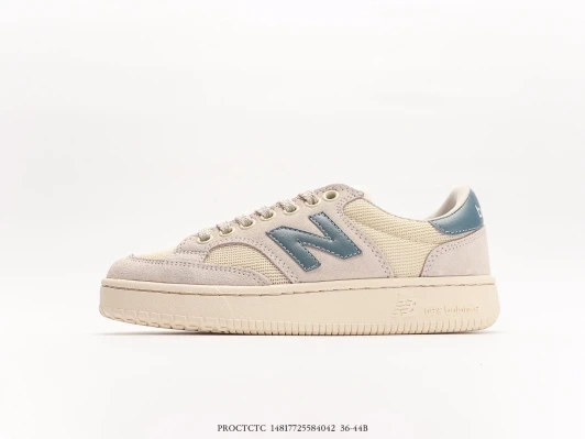 New Balance Sneakers Cream Blue Suede And Canvas