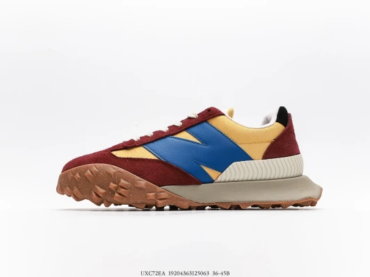 New Balance Casual Shoes Burgundy Blue Yellow Suede UXC72EA