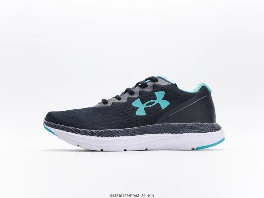 Under Armour Running Shoes Navy Blue Teal Logo Lace-up