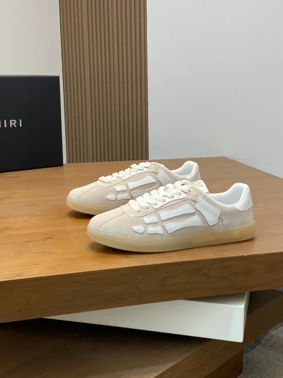 Amiri Low-Top Sneakers Beige Suede Bone Detail