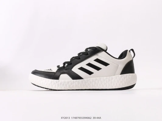 Adidas Sneakers White Black Leather Low Top XY2013