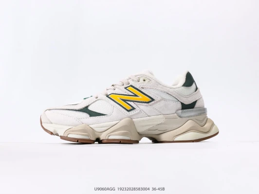 New Balance 9060 Cream Suede Mesh Sneakers