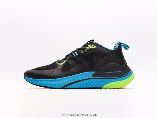 Adidas Running Shoes Black Blue Green Mesh Athletic GV9312