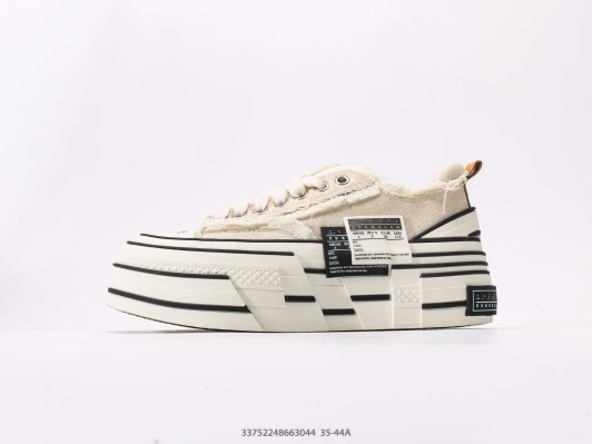 xVESSEL Platform Sneakers Beige Canvas Chunky Sole DM1602-1093