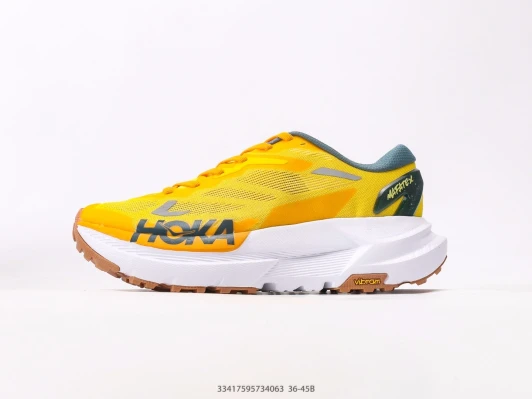 Hoka Running Shoes Yellow Mesh Vibram Sole BV7075-0014