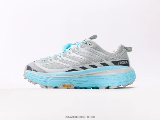 Hoka Running Shoes Grey Light Blue Mesh LB5724-1004