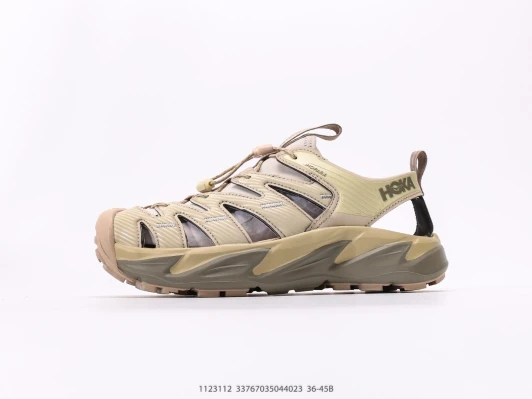 Hoka Sport Sandals Beige Synthetic Quicklace Closure