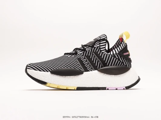 Adidas Knit Running Shoes Black White Striped Sock-Like IE9594