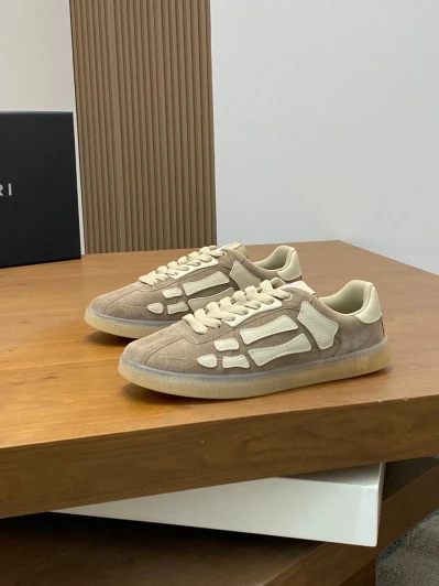 Amiri Low Top Sneakers Beige Suede Bone Detail