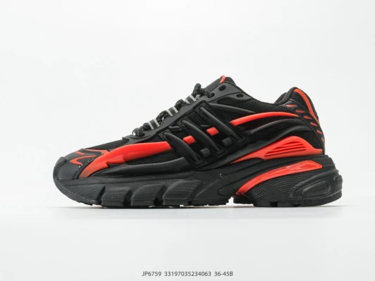 Adidas Athletic Shoes Black Red Mesh Synthetic Chunky Sole JP6759