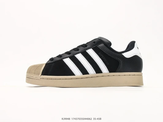 Adidas Superstar Sneakers Black White Tan Shell Toe KJ9948