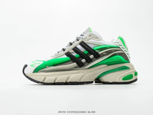 Adidas Sneakers White Green Synthetic Material Chunky Sole JP6759