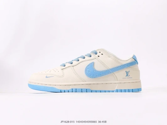 Nike Dunk Low Cream Light Blue Louis Vuitton Swoosh JP1628-015