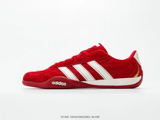 Adidas Suede Sneakers Red White Gold Accents JS1460