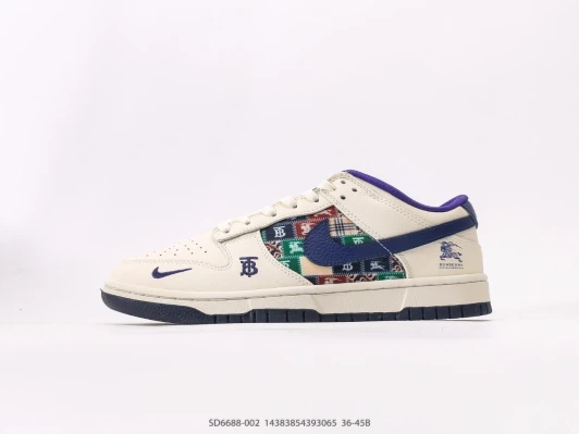 Nike Dunk SB Low Beige Plaid Patchwork Sneakers SD6688-002